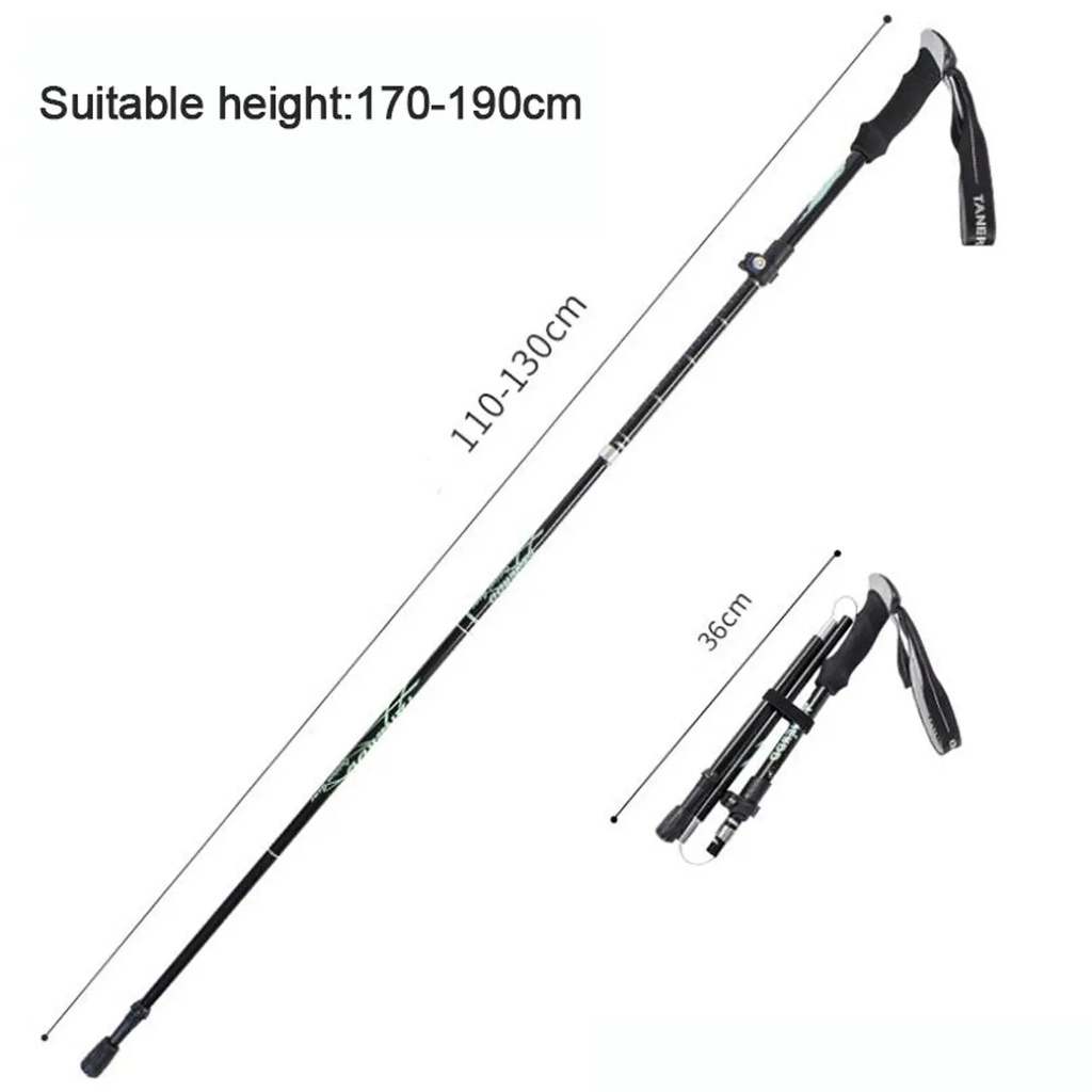 4-Section Folding Walking Stick Outdoor Climbing Crutch Hiking Poles Alpenstocks